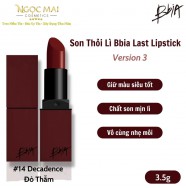 Son Thỏi Lì BBia Last Lipstick Version 3 - No.14 Decadence - Đỏ Thẫm